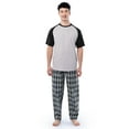 thumbnail image 1 of Fruit of the Loom Men's Raglan Short Sleeve T-shirt and Plaid Pajama Sleep Pant Set, Sizes S-2XL, 1 of 11