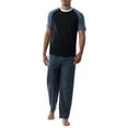 thumbnail image 1 of Fruit of the Loom Men's Raglan Short Sleeve T-shirt and Plaid Pajama Sleep Pant Set, Sizes S-2XL, 1 of 9