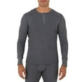 thumbnail image 1 of Fruit of the Loom Men's Recycled Waffle Thermal Underwear Henley Top (1 and 2 Packs), Greystone Heather, Large, 1 of 3
