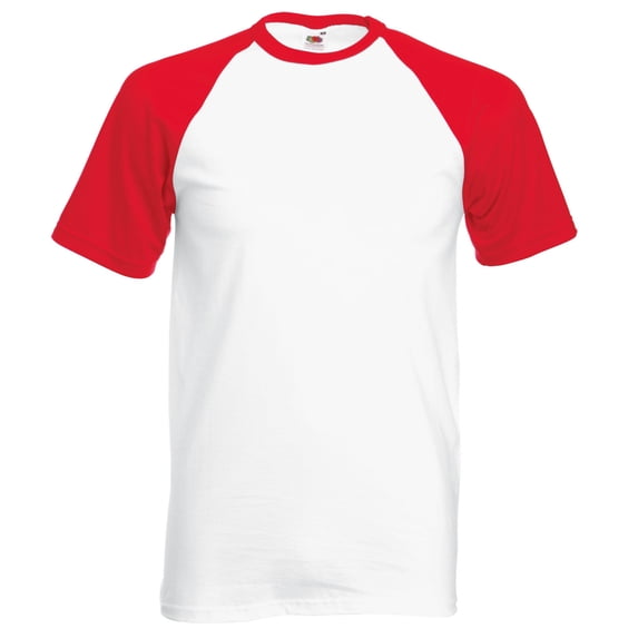 Fruit of the Loom Men’s Short Sleeve Baseball T-Shirt
