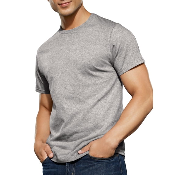 Big Men's Dual Defense Black/Gray Crew T-Shirts, 4 Pack