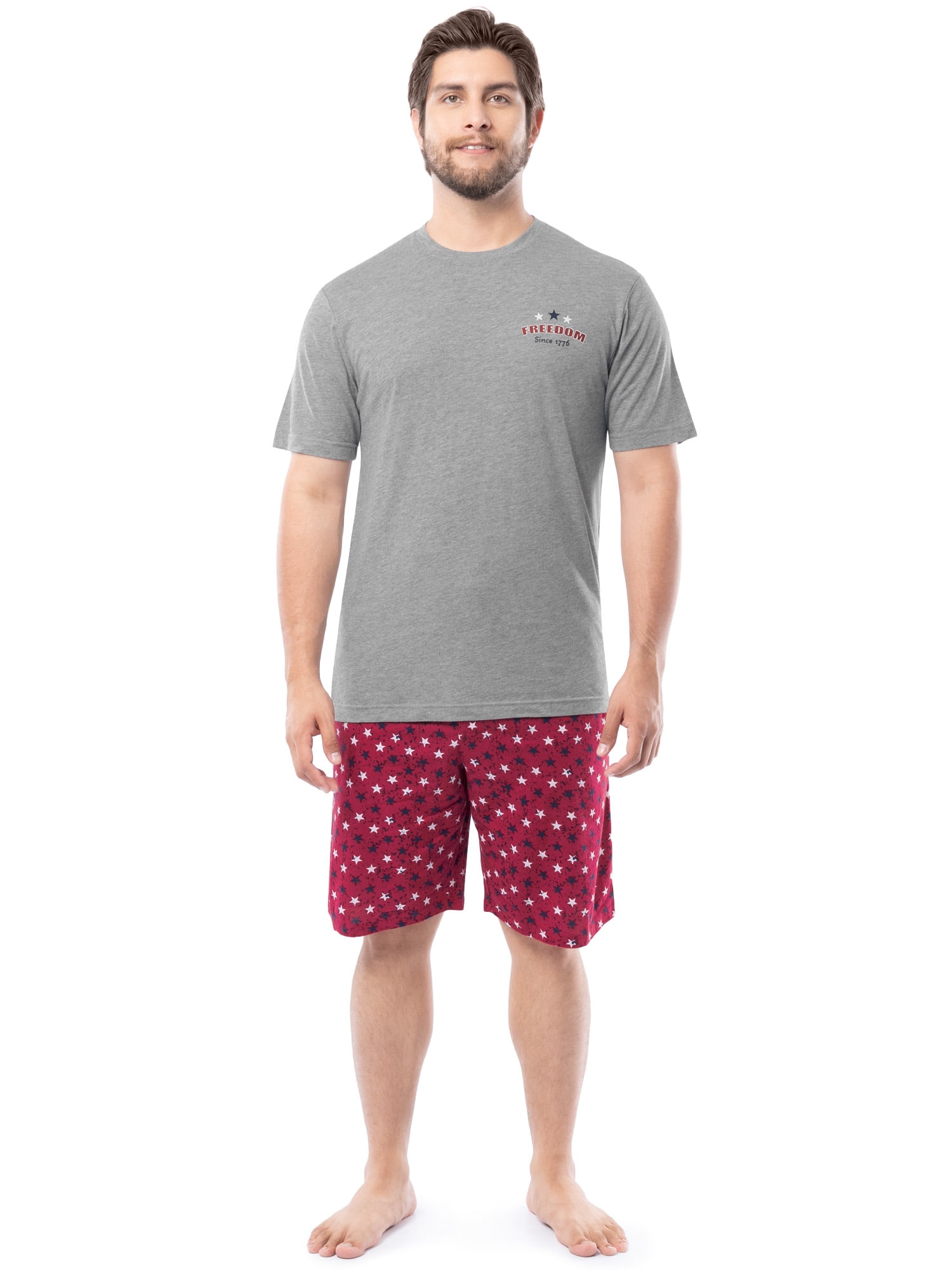 Fruit of the Loom Men's Father's Day Americana Graphic Sleep T-shirt and Pajama Short Set, Sizes S-XL