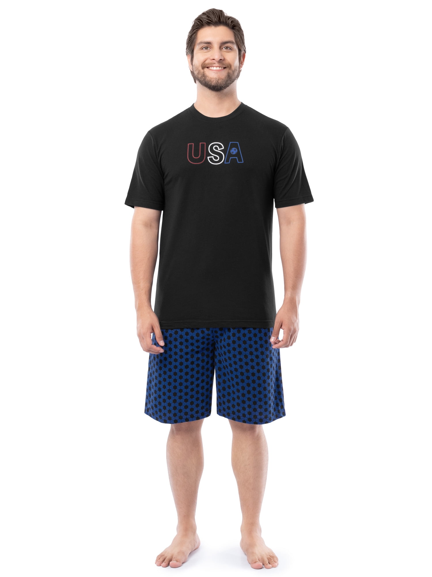 Fruit of the Loom Men's Father's Day Americana Graphic Sleep T-shirt and Pajama Short Set, Sizes S-XL