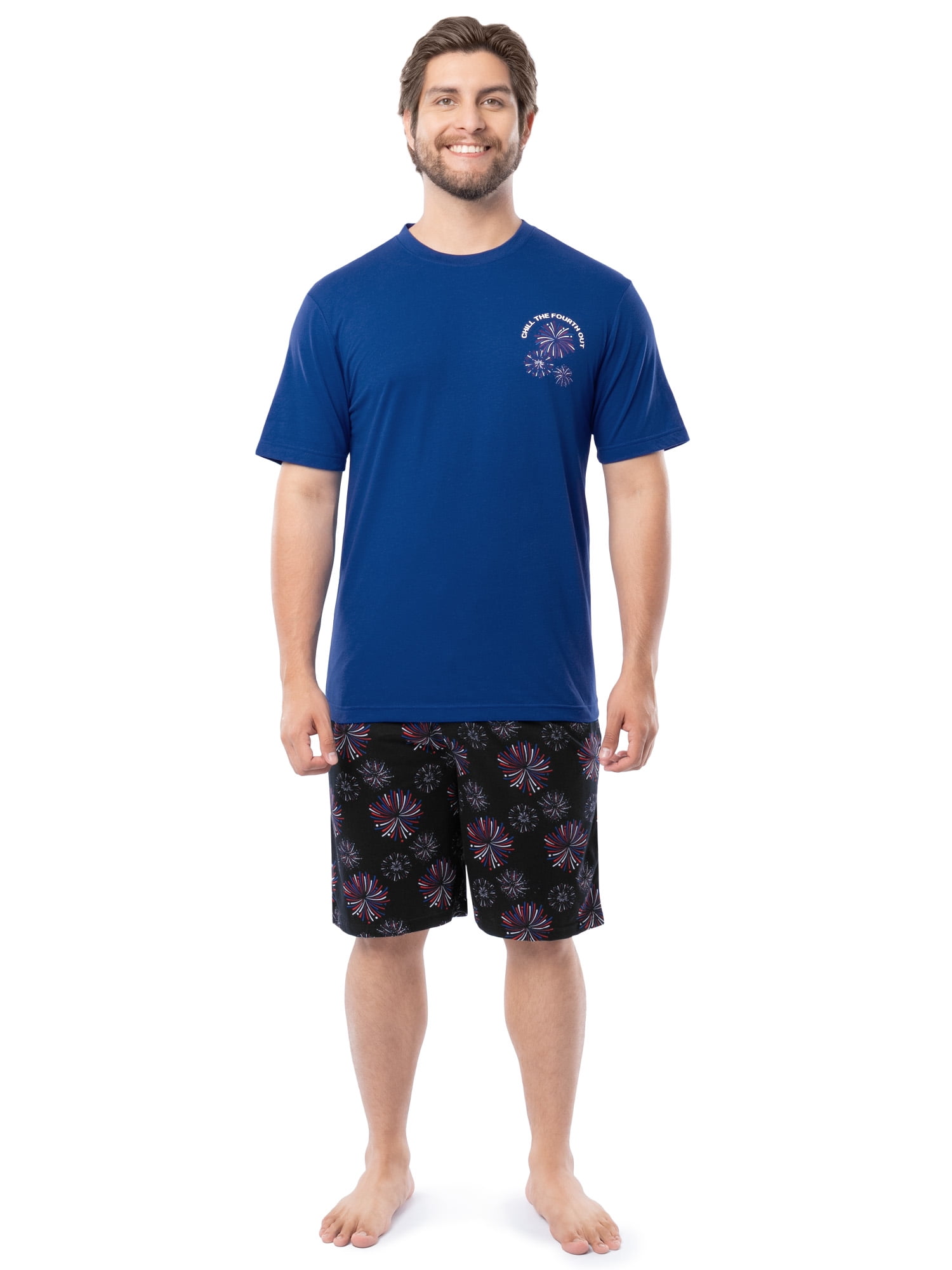 Fruit of the Loom Men's Father's Day Americana Graphic Sleep T-shirt and Pajama Short Set, Sizes S-XL