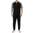 thumbnail image 1 of Fruit of the Loom Men's Short Sleeve Henley and Jogger Pant Pajama Set, 1 of 10