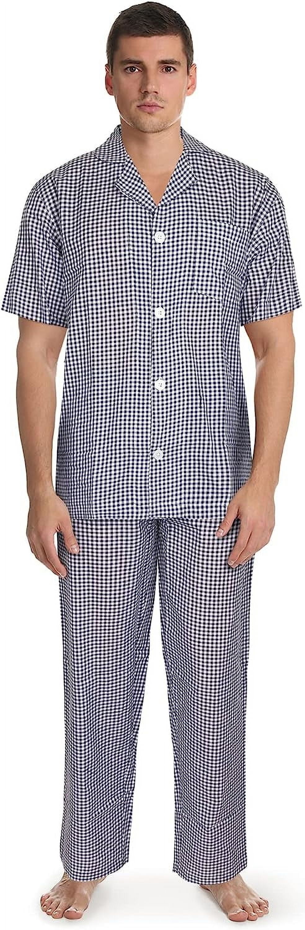 Fruit of the Loom Men's Short Sleeve Pajama Top and Pants Sleep Set, 2-Piece, Sizes S-4XL