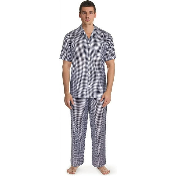 Fruit of the Loom Men's Short Sleeve Pajama Top and Pants Sleep Set, 2-Piece, Sizes S-4XL