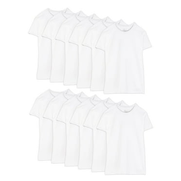 Fruit of the Loom Men's Short Sleeve White Crew T-Shirts, 6+6 Bonus Pack