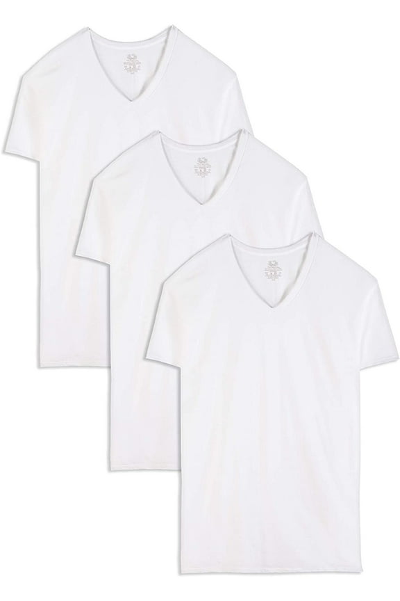 Men's Size Big Tag-Free Underwear & Undershirts, Tall Man - V Neck - 3 Pack, 3X-Large, White