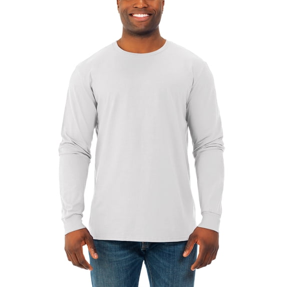 Fruit of the Loom Men's Soft Long Sleeve Lightweight Crew Neck T-Shirt - 2 Pack