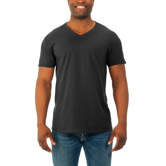Fruit of the Loom Men's Soft Short Sleeve Lightweight V-Neck T-Shirt - 2 Pack