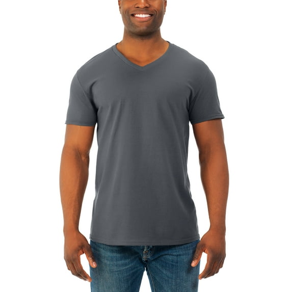 Fruit of the Loom Men's Soft Short Sleeve Lightweight V-Neck T-Shirt - 2 Pack