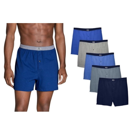 Fruit of the Loom Men's Soft Stretch Knit Boxer,Colors May Vary Assorted size Small - 5-Pack