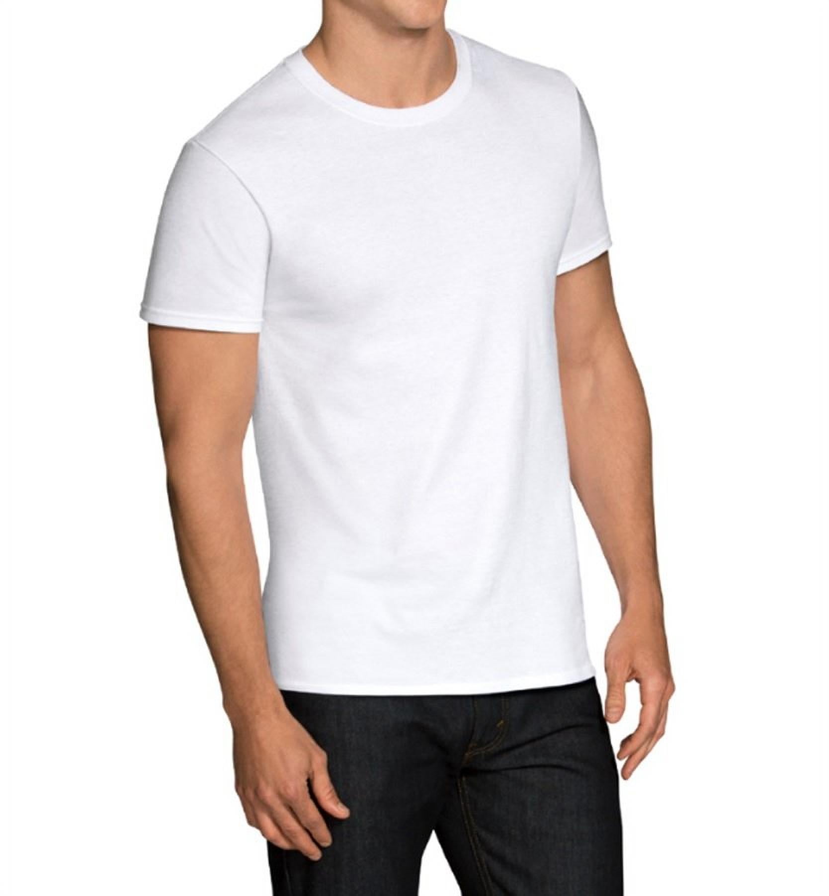 Fruit of the Loom Men's Softer Crew T-ShirtPack of 8 White Cotton Undershirts, Small/Chest 34"-36"