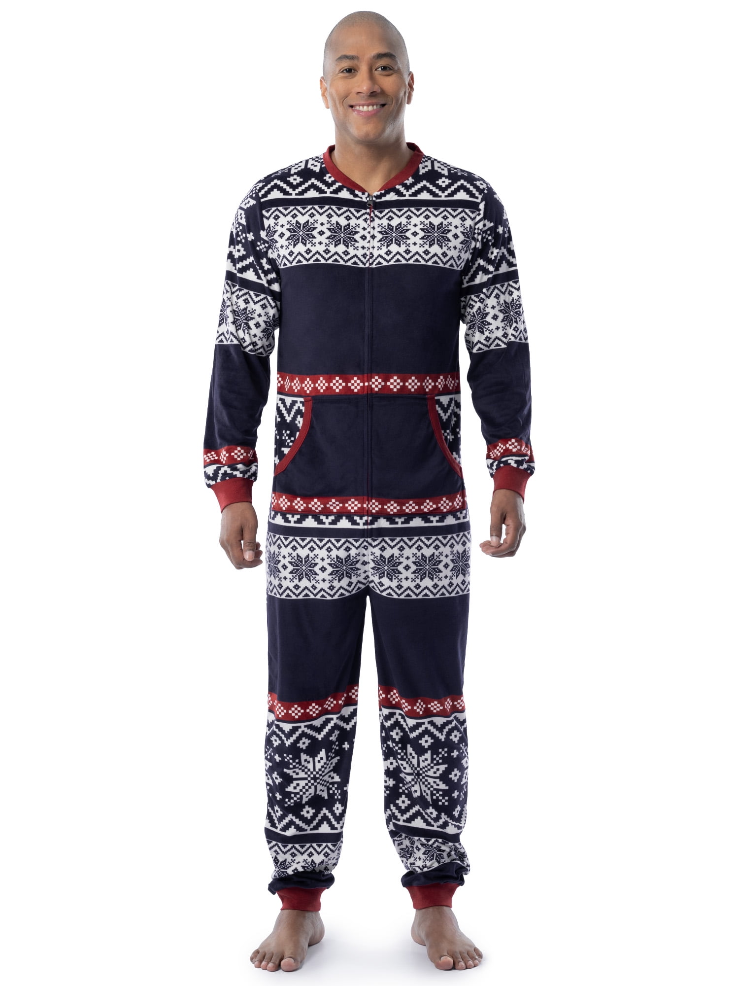 Fruit of the Loom Men s Solid Printed Pajama Union Suit Sizes S 5XL Walmart