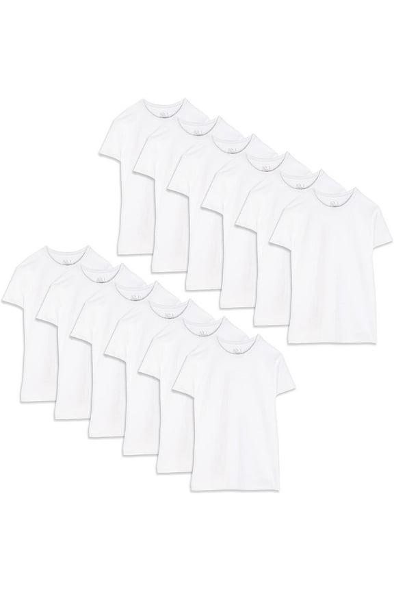 Men's Stay Tucked Crew T-Shirt, White 12 Pack, Large