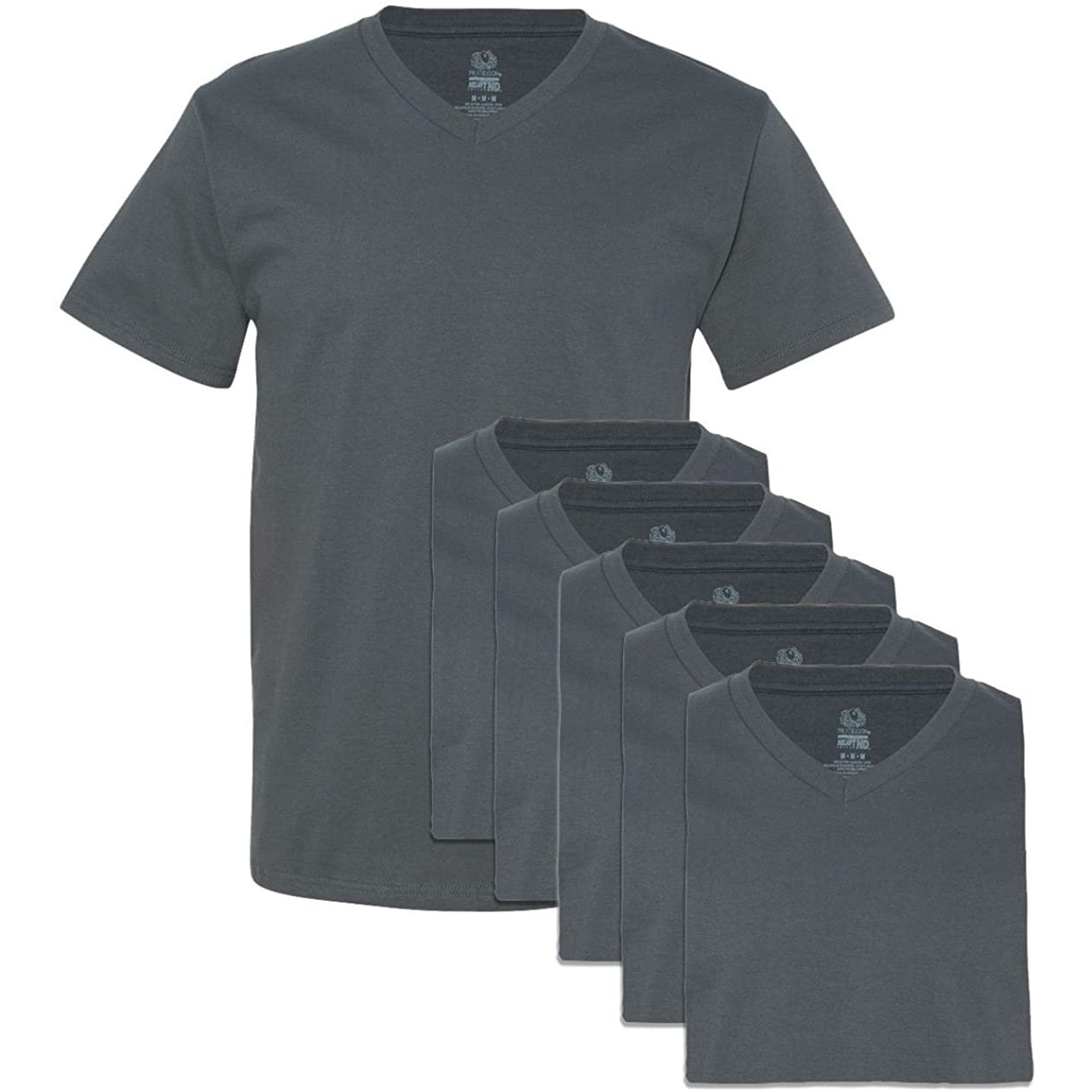 Fruit of the Loom Men's Tagless Stay-Tucked V-Neck T-Shirts 6-Pack