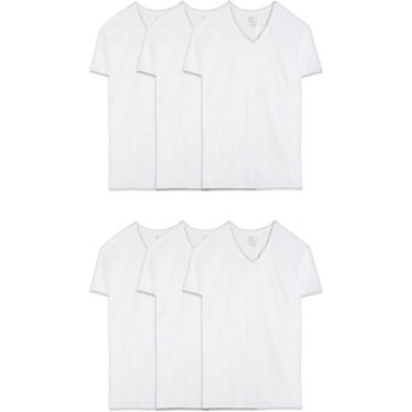 Fruit of the Loom Men's Stay Tucked V-Neck T-Shirt, 6 Pack