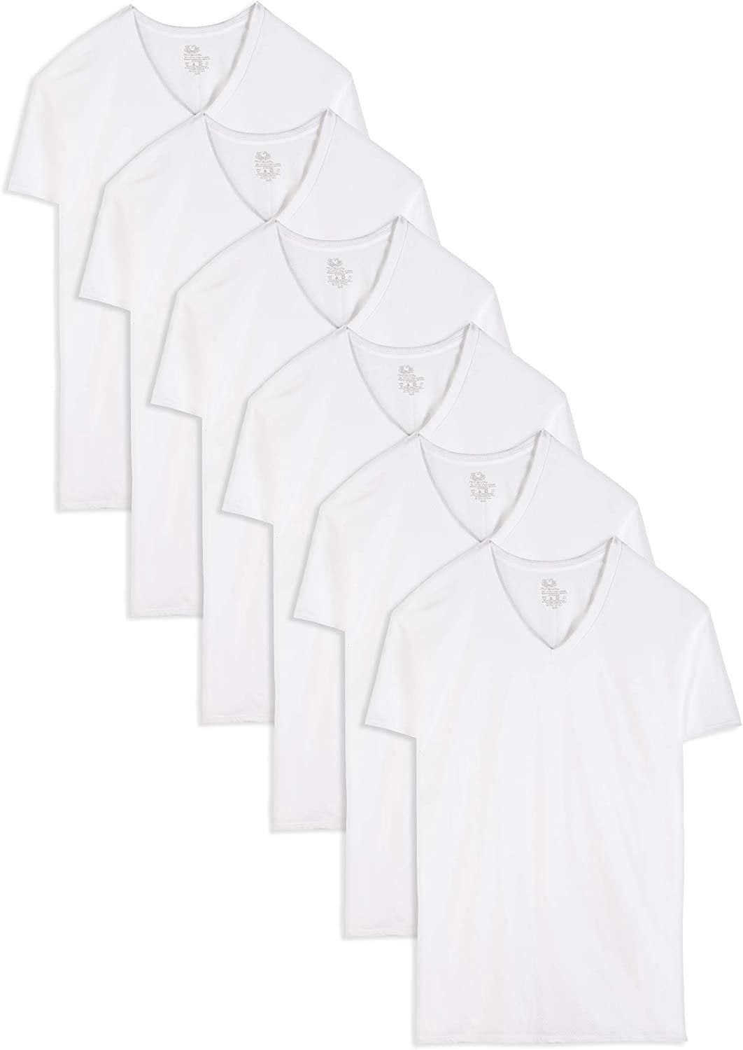 Fruit Of The Loom Men's Stay Tucked V-Neck T-Shirts 7-Pack, White, Medium - Tagless, Soft Cotton Tees - View #3