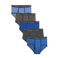 thumbnail image 1 of Fruit of the Loom Men's Stripe and Solid Fashion Briefs, Extended Sizes, 5 Pack, 1 of 5