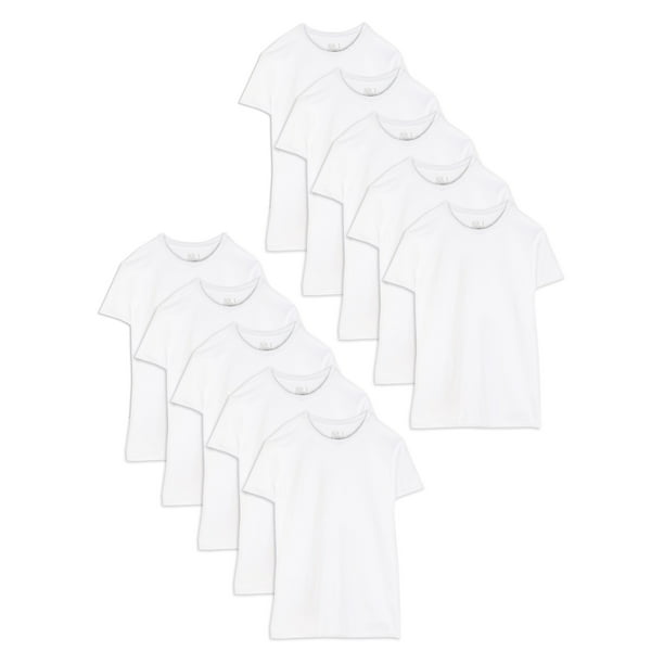 Fruit of the Loom Men's Super Value White Short Sleeve Crew TShirts