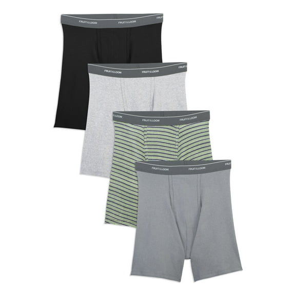 Fruit of the Loom Men's Support Pouch Assorted Boxer Briefs, 4 Pack, 2XL
