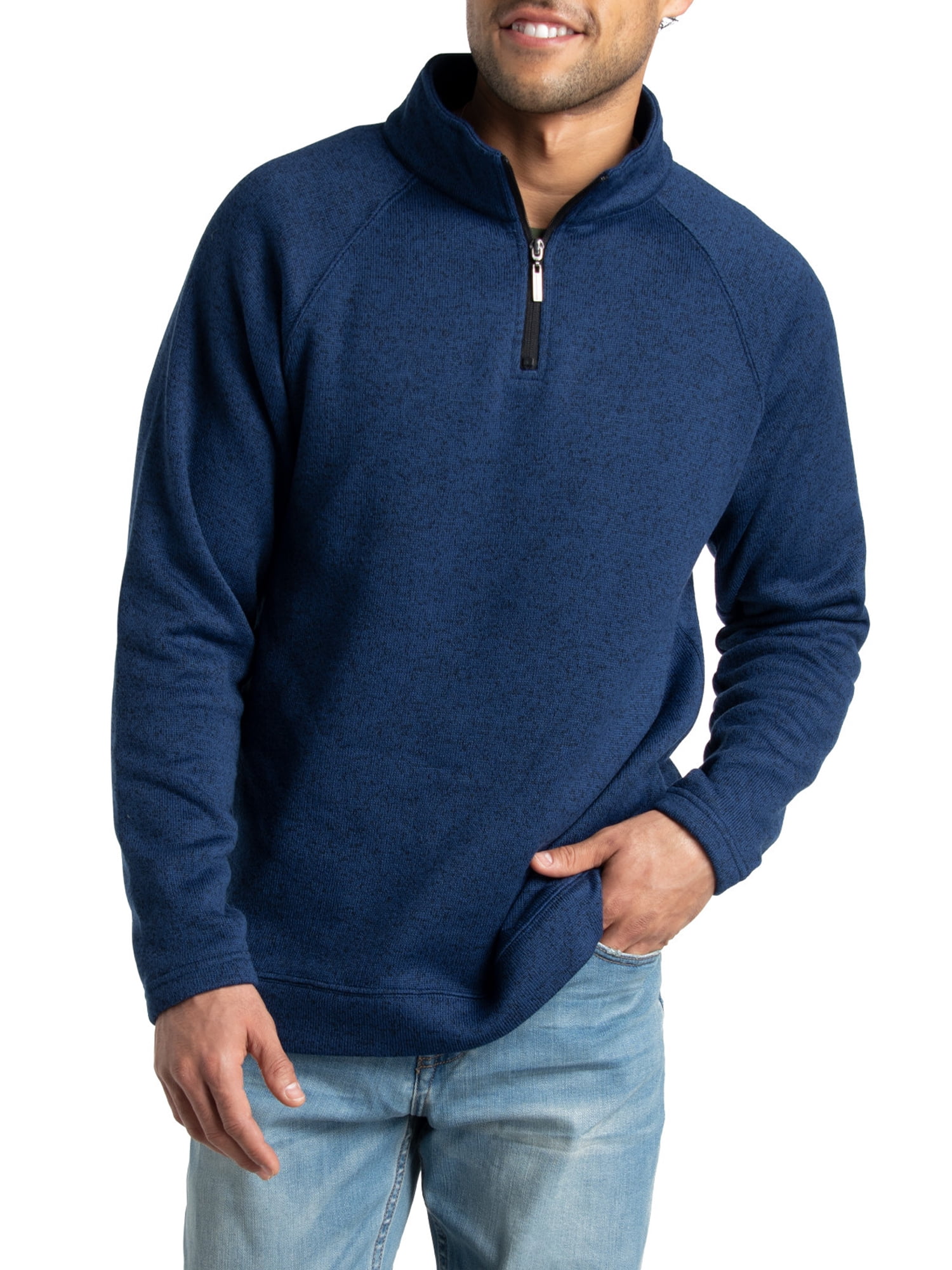 Fruit of the Loom Men's Sweater Fleece Quarter Zip Pullover - Walmart.com