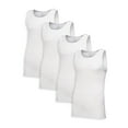thumbnail image 1 of Fruit of the Loom Men's Tag-Free Cotton Undershirts, Regular-Tank-4 Pack White, Medium, 1 of 6