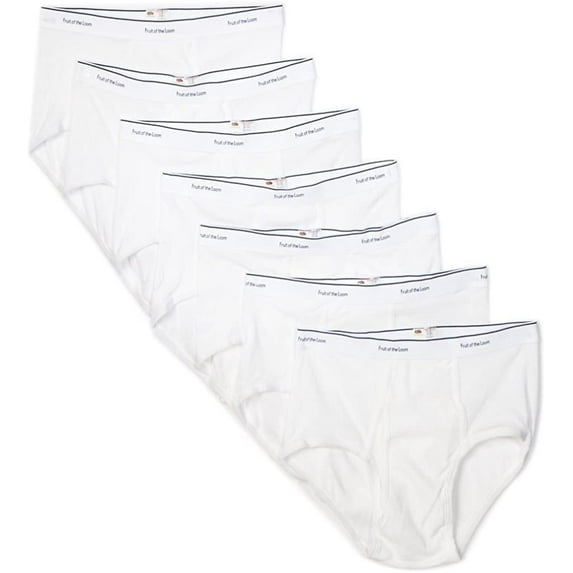 Fruit of the Loom Men's Tag Free Cotton Briefs,White , 2X-Large, 7 Pack