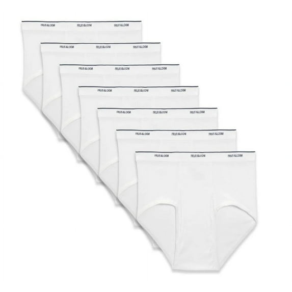 Fruit of the Loom Men's Tag Free Cotton White Briefs, Sizes 5XL, 7 Pack