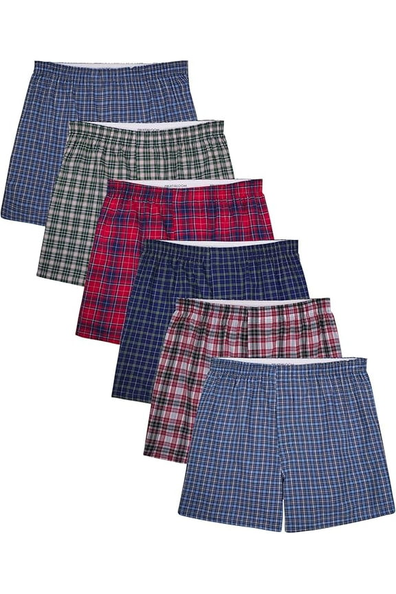 Men's Tag Free Woven Boxer Shorts, Relaxed Fit, Moisture Wicking, Assorted Color Multipacks Size - XX Large