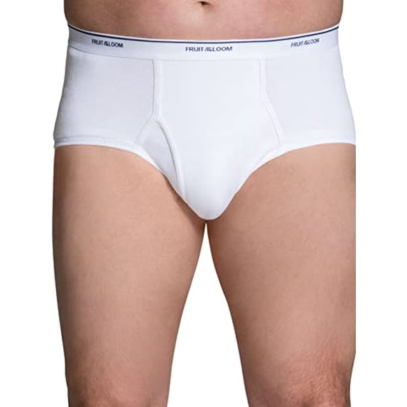 Fruit of the Loom Men's Tall Tag-Free Underwear & Undershirts, Big Man-White Brief-3 Pack, 4X-Big, 3 Pack