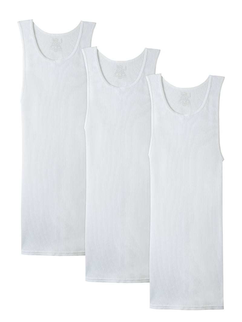 Fruit of the Loom, Men's Tank A-Shirts, 2XL, White, Cotton