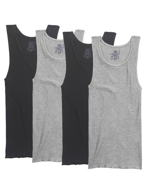 Men's Tank A-Shirts, 4 Pack