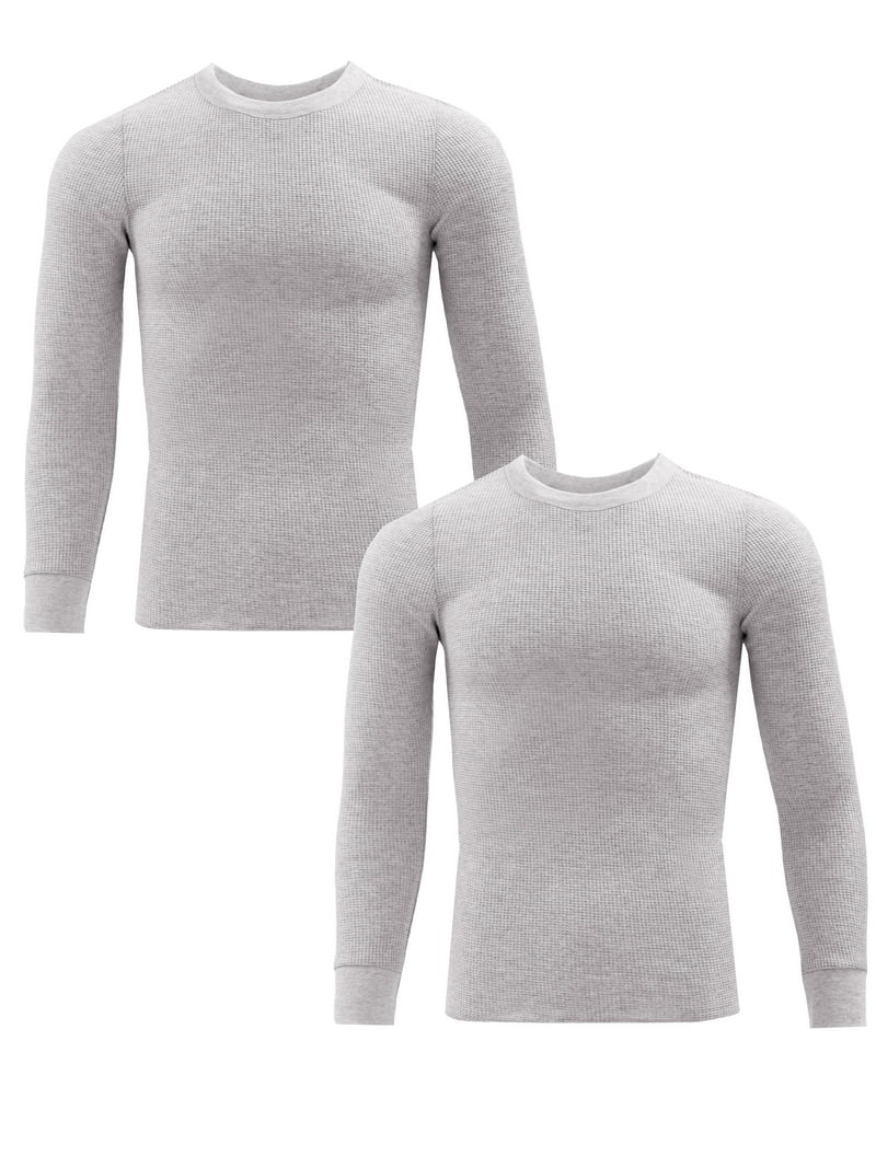 SECOND/LAYER VEAL THERMAL WHITE サイズM Fruit of the Loom Men's Thermal Waffle Crew Top, 2-Pack