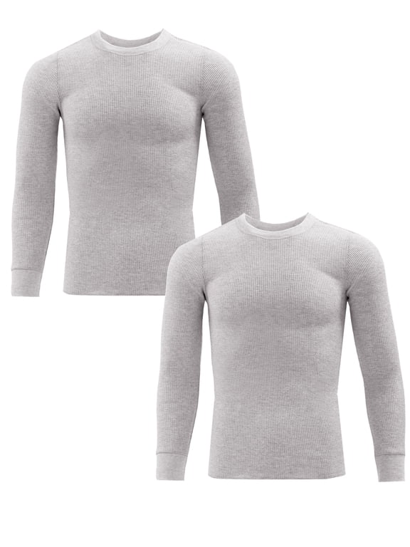 Men's Thermal Waffle Crew Top, 2-Pack, Sizes S-5XL