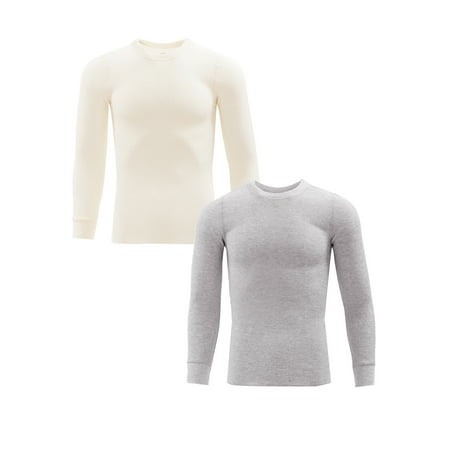 Fruit of the Loom Men's Thermal Waffle Crew Top, 2-Pack, Sizes S-5XL
