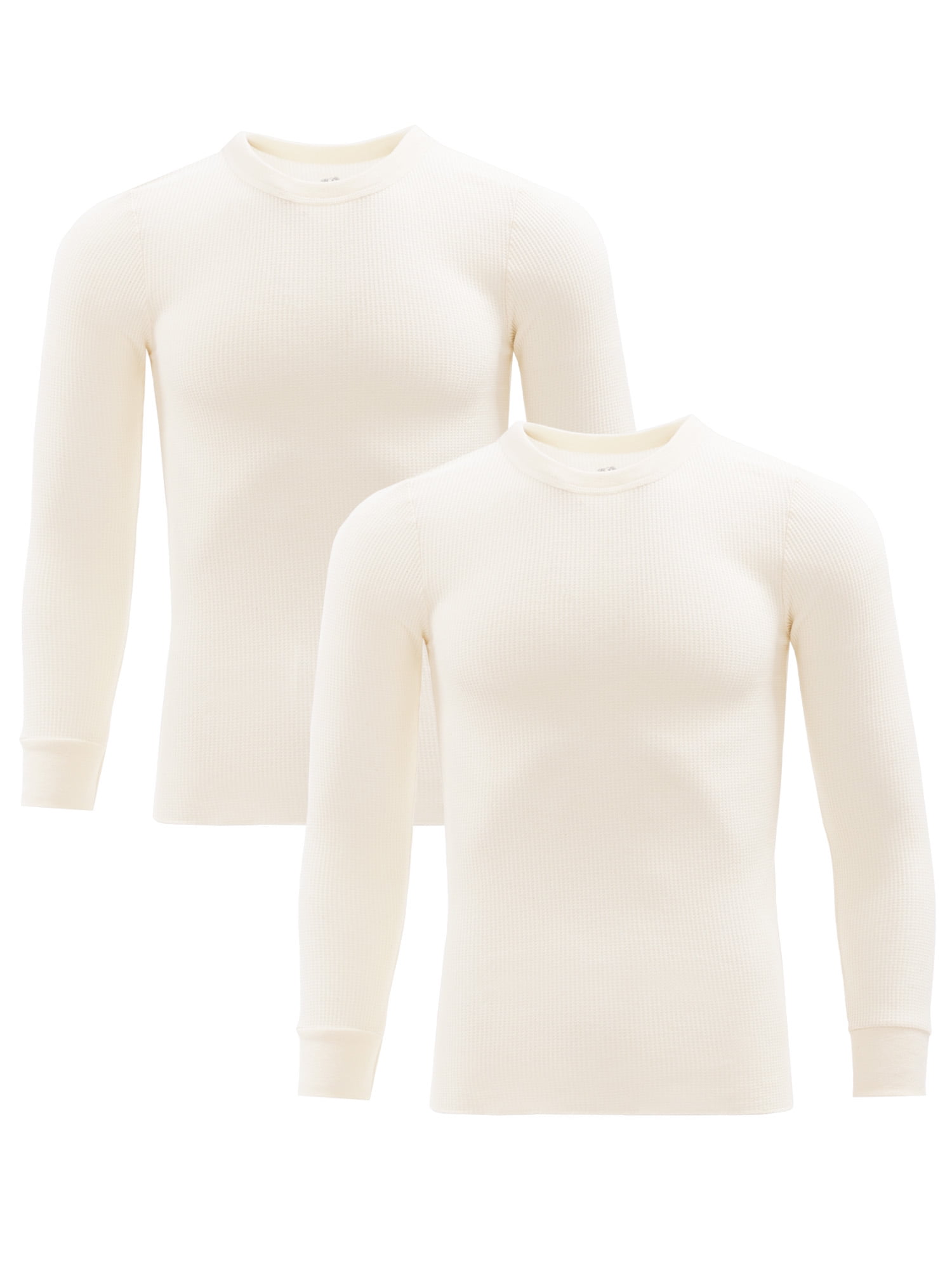 Fruit of the Loom Men's Thermal Waffle Crew Top, 2-Pack, Sizes S-5XL