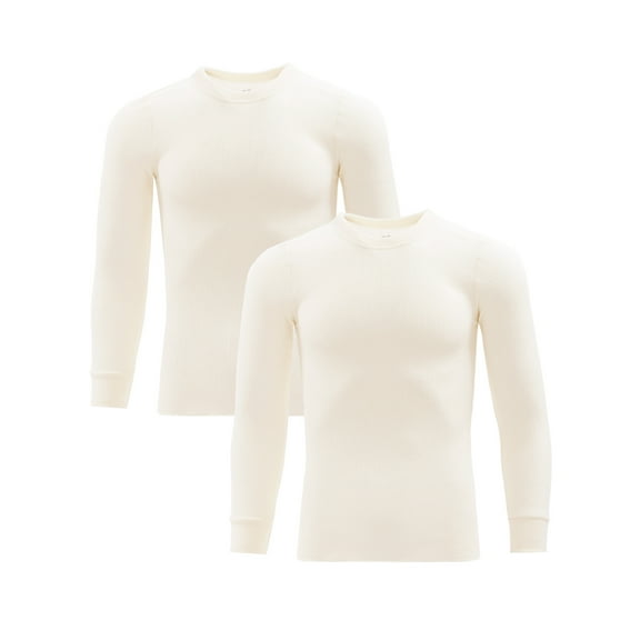 Fruit of the Loom Men's Thermal Waffle Crew Top, 2-Pack, Sizes S-5XL