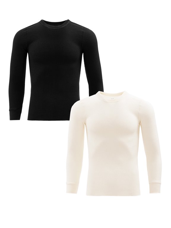 Men's Thermal Waffle Crew Top, 2-Pack, Sizes S-5XL