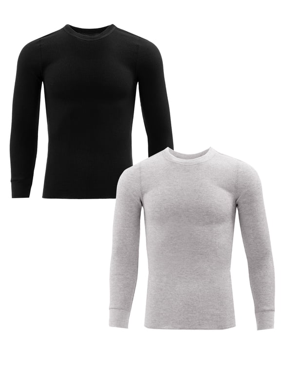 Men's Thermal Waffle Crew Top, 2-Pack, Sizes S-5XL