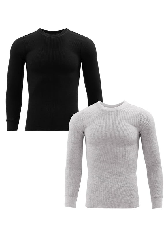 Men's Thermal Waffle Crew Top, 2-Pack, Sizes S-5XL
