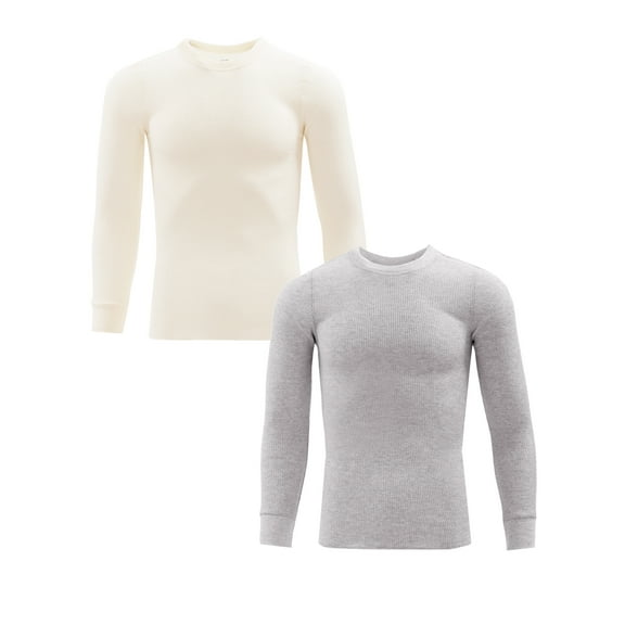 Fruit of the Loom Men's Thermal Waffle Crew Top, 2-Pack, Sizes S-5XL