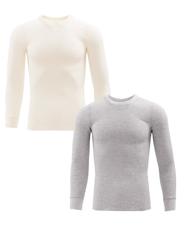 Men's Thermal Waffle Crew Top, 2-Pack, Sizes S-5XL
