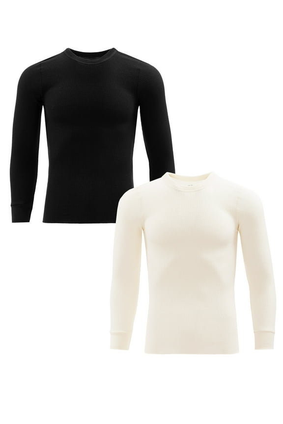 Men's Thermal Waffle Crew Top, 2-Pack, Sizes S-5XL