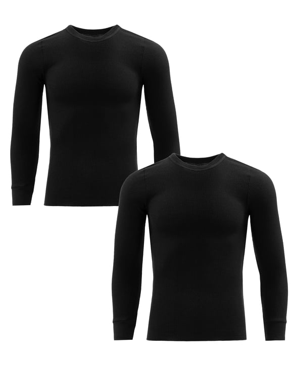 Men's Thermal Waffle Crew Top, 2-Pack, Sizes S-5XL