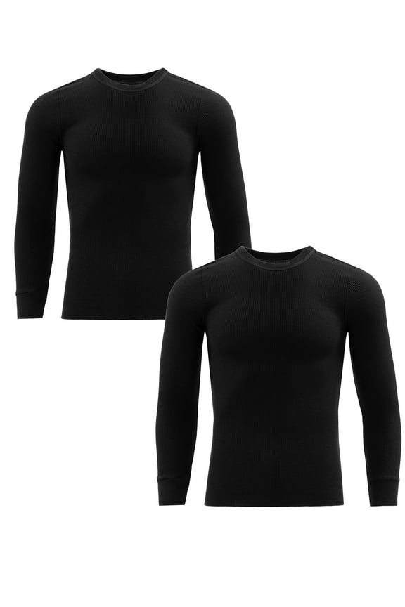 Men's Thermal Waffle Crew Top, 2-Pack, Sizes S-5XL