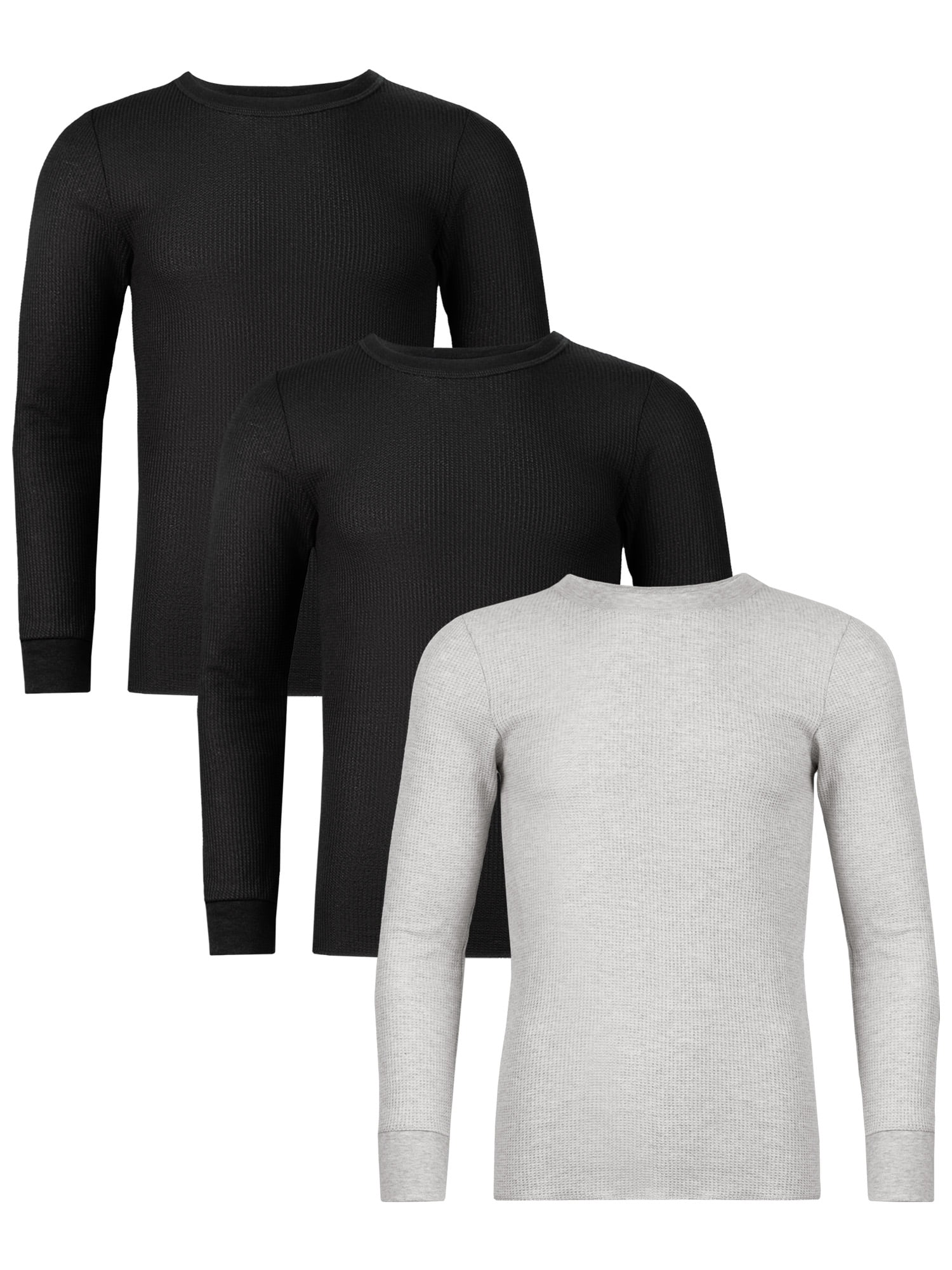 Fruit of the Loom Men's Thermal Waffle Crew Top, 3-Pack, Sizes S-5XL
