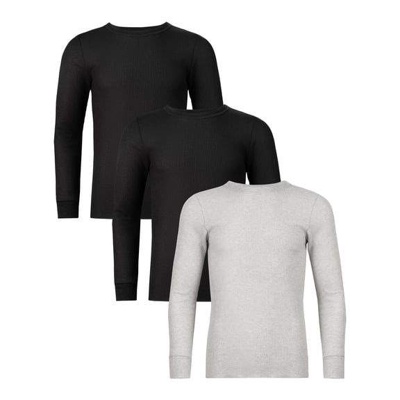 Fruit of the Loom Men's Thermal Waffle Crew Top, 3-Pack, Sizes S-5XL