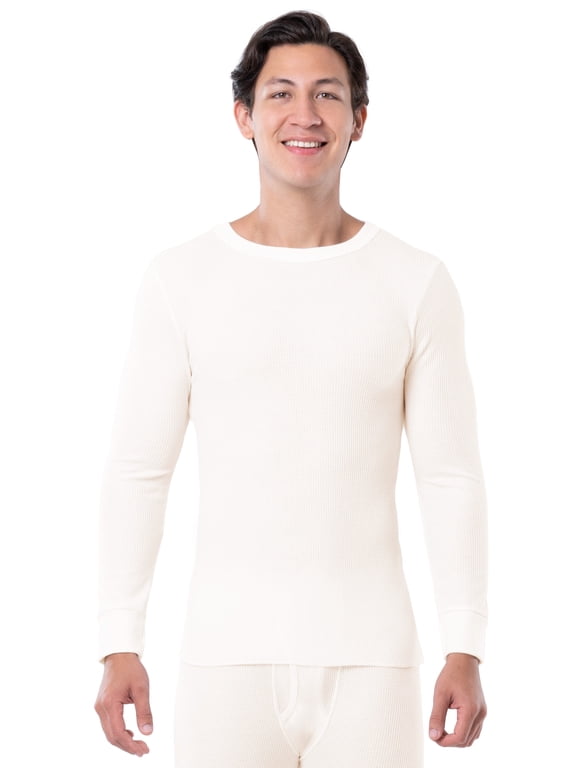 Men's Thermal Waffle Crew Top, Sizes S-5XL
